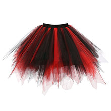 Carica l'immagine nel visualizzatore di Gallery, iMixCity Donna Retro Annata di 50 Anno Tutu Gonna Taglia unica, Nero + Rosso - Ilgrandebazar