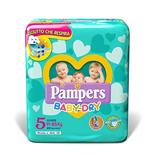 Pampers Baby Dry Pannolini Junior, Taglia 5 (11-25 kg), 23 - Ilgrandebazar