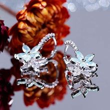 Carica l&#39;immagine nel visualizzatore di Gallery, Orecchini donna in argento sterling con zircone a forma di Blue