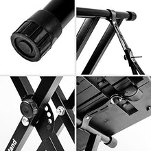 Carica l&#39;immagine nel visualizzatore di Gallery, Duronic KS2B Supporto tastiera musicale con cinghie di sicurezza – Nero - Ilgrandebazar