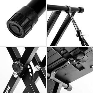 Duronic KS2B Supporto tastiera musicale con cinghie di sicurezza – Nero - Ilgrandebazar