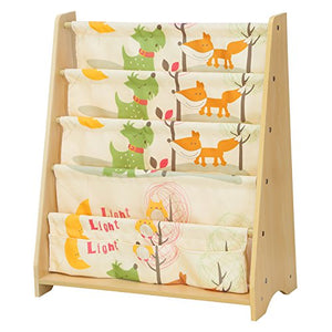 SONGMICS Libreria di Tessuto per Bambini, a 4 Livelli per...