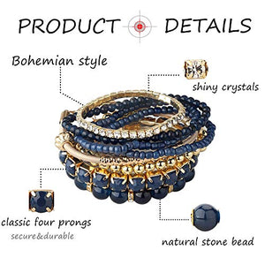 Milacolato 4 Set Braccialetti Impilabili per Donne con Perline... - Ilgrandebazar