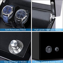 Carica l&#39;immagine nel visualizzatore di Gallery, Kalawen Scatola Carica Orologi Automatici con Motore Nero Regolabile - Ilgrandebazar