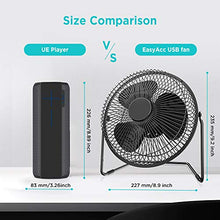 Carica l&#39;immagine nel visualizzatore di Gallery, EasyAcc Ventilatore USB, 8 Pollici 8 Con batteria, Nero