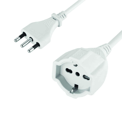 Electraline 46126 Prolunga 10 mt Spina 16A e Presa polivalente (schuko Bianco - Ilgrandebazar