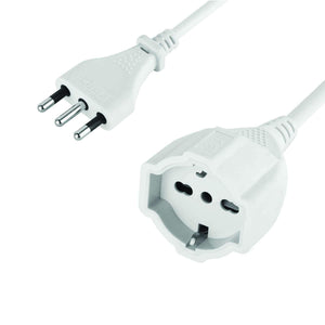 Electraline 46126 Prolunga 10 mt Spina 16A e Presa polivalente (schuko Bianco - Ilgrandebazar