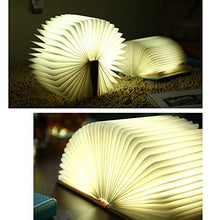Carica l&#39;immagine nel visualizzatore di Gallery, Lixada Libro Lampada Luce LED di legno Pieghevole Luci Booklight Bianco Caldo - Ilgrandebazar