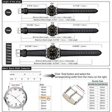Carica l'immagine nel visualizzatore di Gallery, WOCCI Cinturino in Pelle Retro Compatibile con Molti Tipi di 20mm, Nero