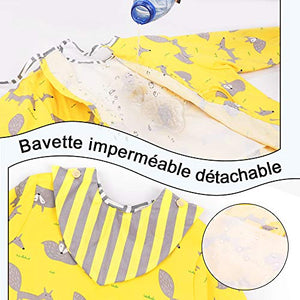 Lictin 3 Pezzi Bavaglino a Manica Lunga - Impermeabile Unisex L-100 - Ilgrandebazar