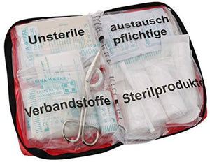Cartrend 7730042 kit di primo soccorso rosso, DIN 13164, con misure di... - Ilgrandebazar