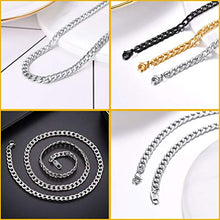 Carica l&#39;immagine nel visualizzatore di Gallery, PROSTEEL Collana Uomo a Catena Cubana Incisione Semplice per Argento(5mm) - Ilgrandebazar