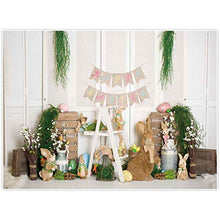 Carica l&#39;immagine nel visualizzatore di Gallery, Allenjoy - Fondale per festa di Pasqua con lepre e coniglio, motivo: 8&#39;x6&#39;