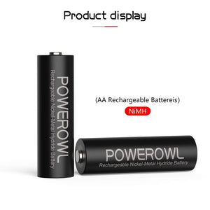 Batterie AA Stilo POWEROWL 2800mAh ad Alta 12 Pile, Ricaricabili - Ilgrandebazar