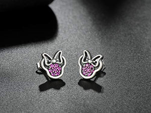 Shysnow 925 Argento bella Tiny mouse orecchini Natale regalo Stile Uno Viola - Ilgrandebazar