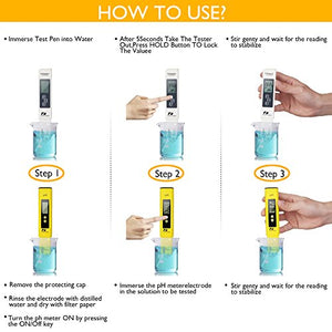 Pancellent Tester qualità Acqua TDS PH EC Temperatura 4 Giallo Bianco 4 In 1