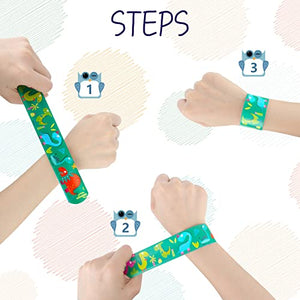 UKOFEW Bracciali Bambini, 30 Pezzi Braccialetti Slap Gadget Compleanno, a Scatto Regalini Fine Festa