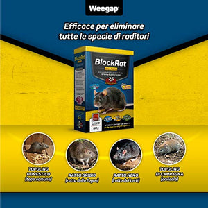 Veleno per Topi Professionale, Esca Topicida Ratticida in Bustine di Pasta Fresca, Novità Aroma al Salmone, Rodenticida Potente Rosso, Uso Esterno ed Interno, 100% Made in Italy - BlockRat 150 g