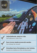 Carica l'immagine nel visualizzatore di Gallery, 2x HECKBO Parasole Autoadesivo per Auto - Protezione dal Sole per Bambini - Astronauta - 44x36cm - Tendine Autoadesive per Finestrini e Lunotto con Custodia