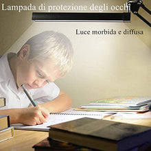 Carica l&#39;immagine nel visualizzatore di Gallery, NovoLido LED Lampada da Tavolo con Morsetto, 3 Modalità di Colore Nero - Ilgrandebazar