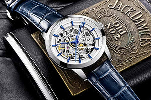 BERSIGAR Orologio da Uomo Automatico Con Meccanismo Di Scheletro Blu - Ilgrandebazar