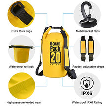 Carica l'immagine nel visualizzatore di Gallery, DINOKA Borsa impermeabile, Sacca impermeabile da 20L/30L, Kit 20L, Giallo