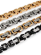 Carica l&#39;immagine nel visualizzatore di Gallery, Fly Style 5 mm Collana bizantina o Braccialetto di Acciaio in 4 Argento - Ilgrandebazar
