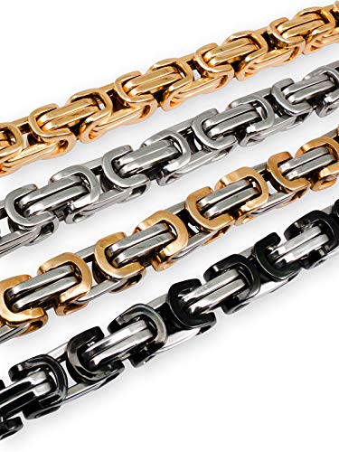 Fly Style 5 mm Collana bizantina o Braccialetto di Acciaio in 4 Argento - Ilgrandebazar