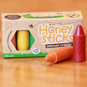 Honeysticks - Pastelli in 100% Pura Cera d’api (Confezione da 12 Pezzi).... - Ilgrandebazar