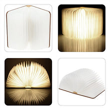 Carica l&#39;immagine nel visualizzatore di Gallery, Lixada Libro Lampada Luce LED di legno Pieghevole Luci Booklight Bianco Caldo - Ilgrandebazar