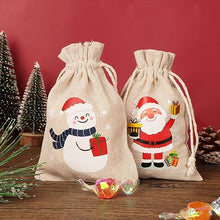 Carica l'immagine nel visualizzatore di Gallery, 12pz Sacchetti Natalizi in Stoffa Cotone Sacchetti Regalo Natale con Coulisse Sacchetti Biscotti Caramelle Natale Mini Borse Tela per Regali Confezione Natale