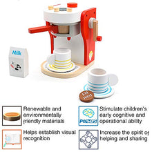 Carica l&#39;immagine nel visualizzatore di Gallery, PL Macchina Caffe Cucina Giocattolo Legno per Bambini Caffettiera Giochi...