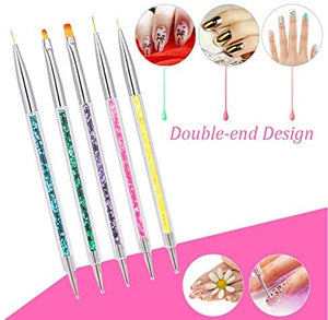 Pennelli per Nail Art Penne dotter per nail art attrezzi a doppia punta unghie Pennello per pittura Penne Acrilico UV Gel 3D luccichio Smalto per unghie Penna Set per DIY design delle unghie