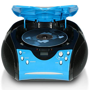Lenco SCD-24 Stereo Boombox, Radio FM, CD-Player, Blu/Nero