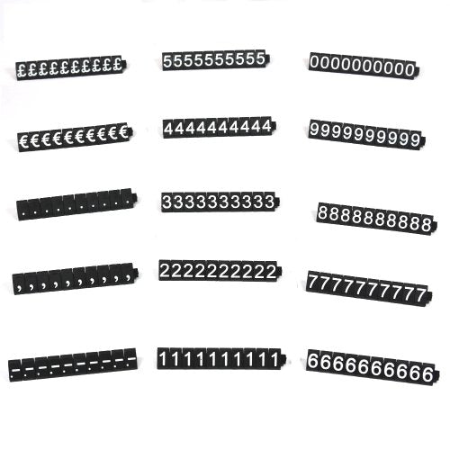 PC3721@ 1 Kit di cubi Prezzo per vetrine (340 340 cubi, Bianco Su Nero - Ilgrandebazar