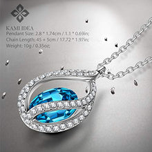 Carica l&#39;immagine nel visualizzatore di Gallery, Kami Idea Collana, Chiaro di Luna, Placcato in Platino, Cristallo Blu Collana - Ilgrandebazar