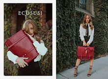 Carica l'immagine nel visualizzatore di Gallery, ECOSUSI 15.6 Pollici Laptop Borsa Grande Messenger in Pelle Pu Vintage Nero