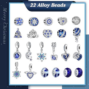 WEVOL Calendario Avvento Gioielli 2023 Bambina Donna, Calendario Avvento Bracciale Bambini Kinder Fai da Te, Calendario Dell Avvento Braccialetti Regalini Sorprese Regalo di Natale per Ragazza Donna
