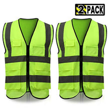 Carica l'immagine nel visualizzatore di Gallery, ELUTO Gilet Alta visibilità 2PCS Giacche con Strisce...