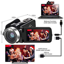 Carica l'immagine nel visualizzatore di Gallery, Videocamera digitale YouTube Vlogging registratore Full HD 1080P 30FPS 24.0...