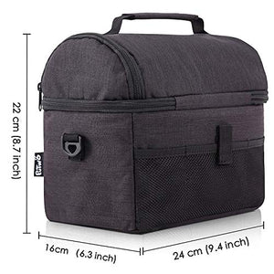 PuTwo Borsa Termica Pranzo, 8L Porta Pranzo Termico, Nero