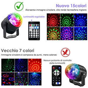 Icnow 2PZ Luci Discoteca LED Palco,15 Colori Mini Stroboscopica Rotanta... - Ilgrandebazar