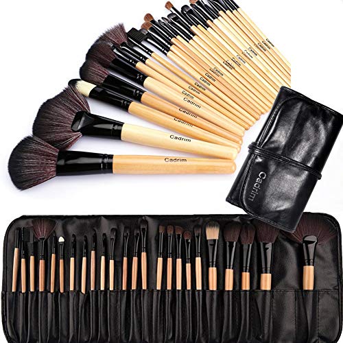 Pennelli Make Up,Cadrim 24 pezzi Set di pennelli professionali per Madera