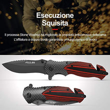 Carica l'immagine nel visualizzatore di Gallery, Jellas Coltello Pieghevole, 7Cr17 Soccorso Portatile di...