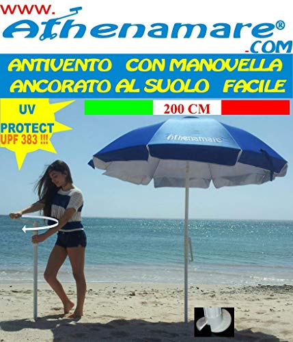 Ombrellone da Spiaggia Antivento ,resistente al vento con il suo siste –