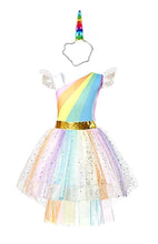 Carica l&#39;immagine nel visualizzatore di Gallery, Costume Unicorno Bambina Carnevale Vestito Taglia 100 - 2-3 anni, Multicolore - Ilgrandebazar