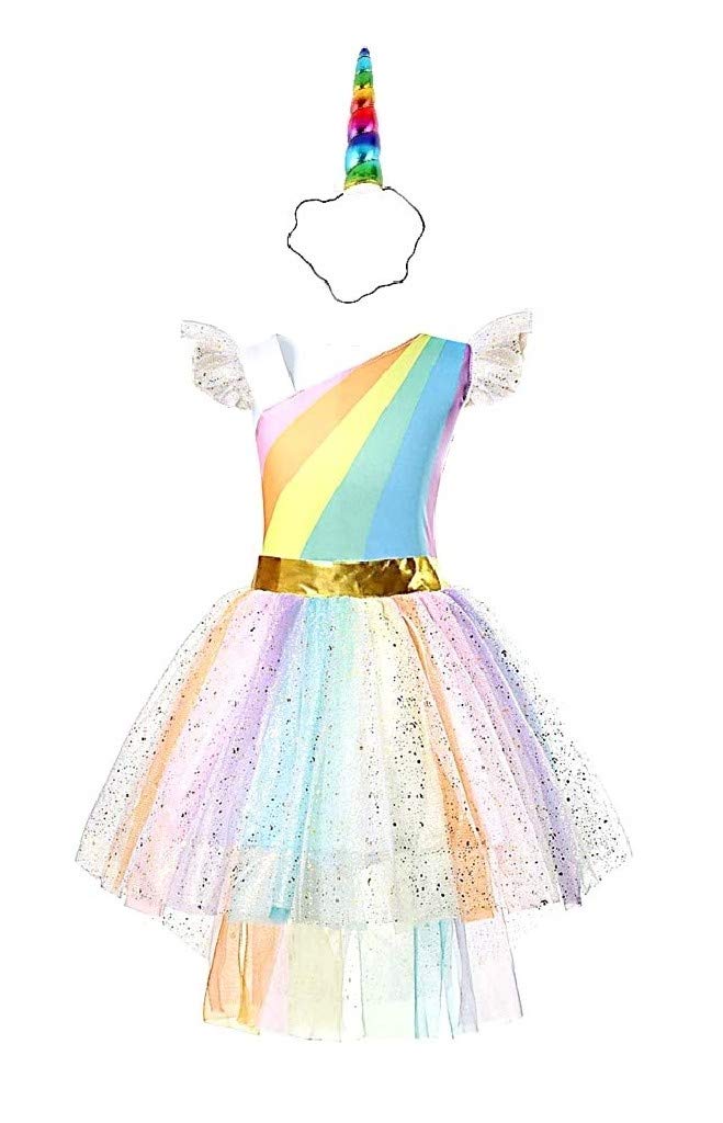Costume Unicorno Bambina Carnevale Vestito Taglia 100 - 2-3 anni, Multicolore - Ilgrandebazar