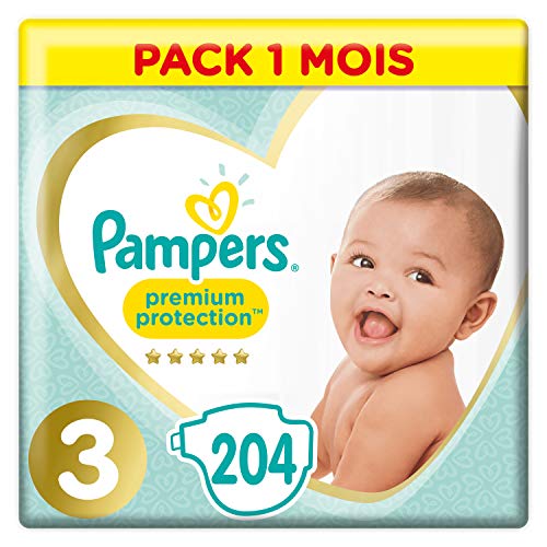 Pampers Premium Protection Size 3, 204 Pannolini, 'Softest Taglia 3