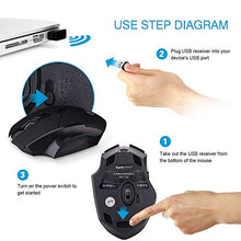Carica l&#39;immagine nel visualizzatore di Gallery, INPHIC Mouse Wireless Ricaricabile, ergonomico Senza Placcatura nera