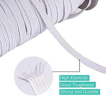 Carica l'immagine nel visualizzatore di Gallery, 91 Metri Elastico per Cucito 5mm Cordoncino Elastico Piatto Cavo Elastico Bianco Lunghezza Nastro per Cucito e Artigianato Bobina di Elastico per Il Cucito e l'Artigianato